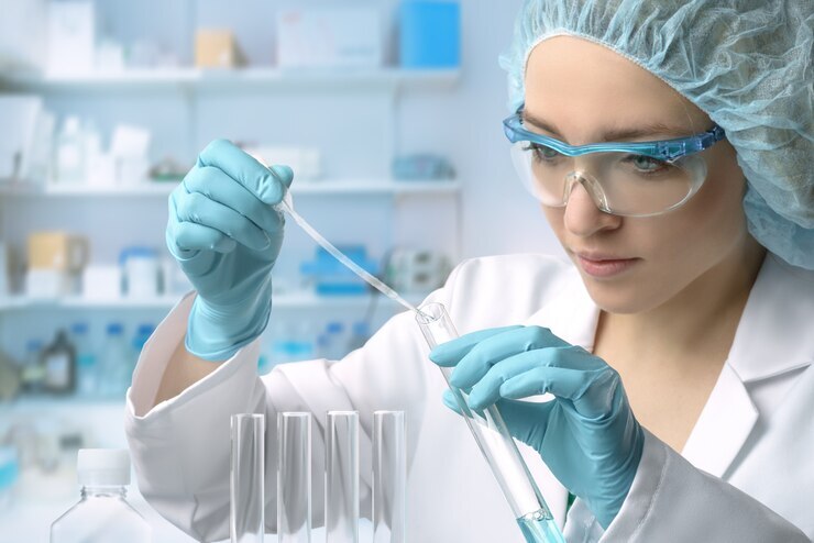 young female tech scientist performs protein assay 87646 1806